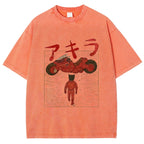 Neo Tokyo Cat Ukiyo-e Kawaii Japanese Vintage Washed T-shirt