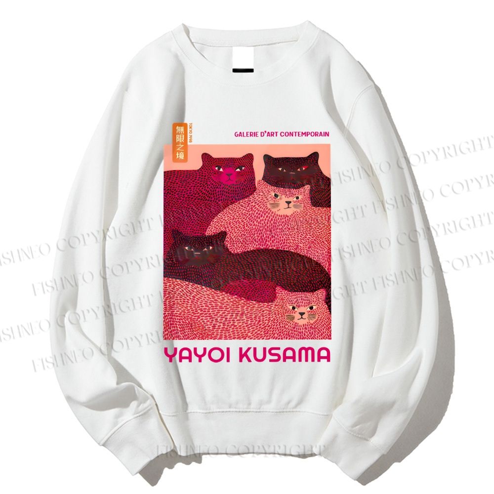 Unisex Pink Bears Yayoi Kusama Printed Sweatshirt