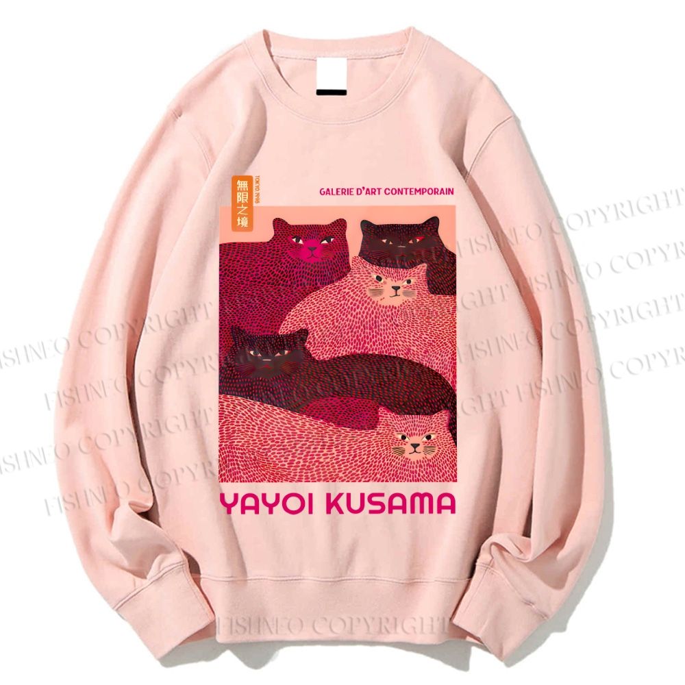 Unisex Pink Bears Yayoi Kusama Printed Sweatshirt