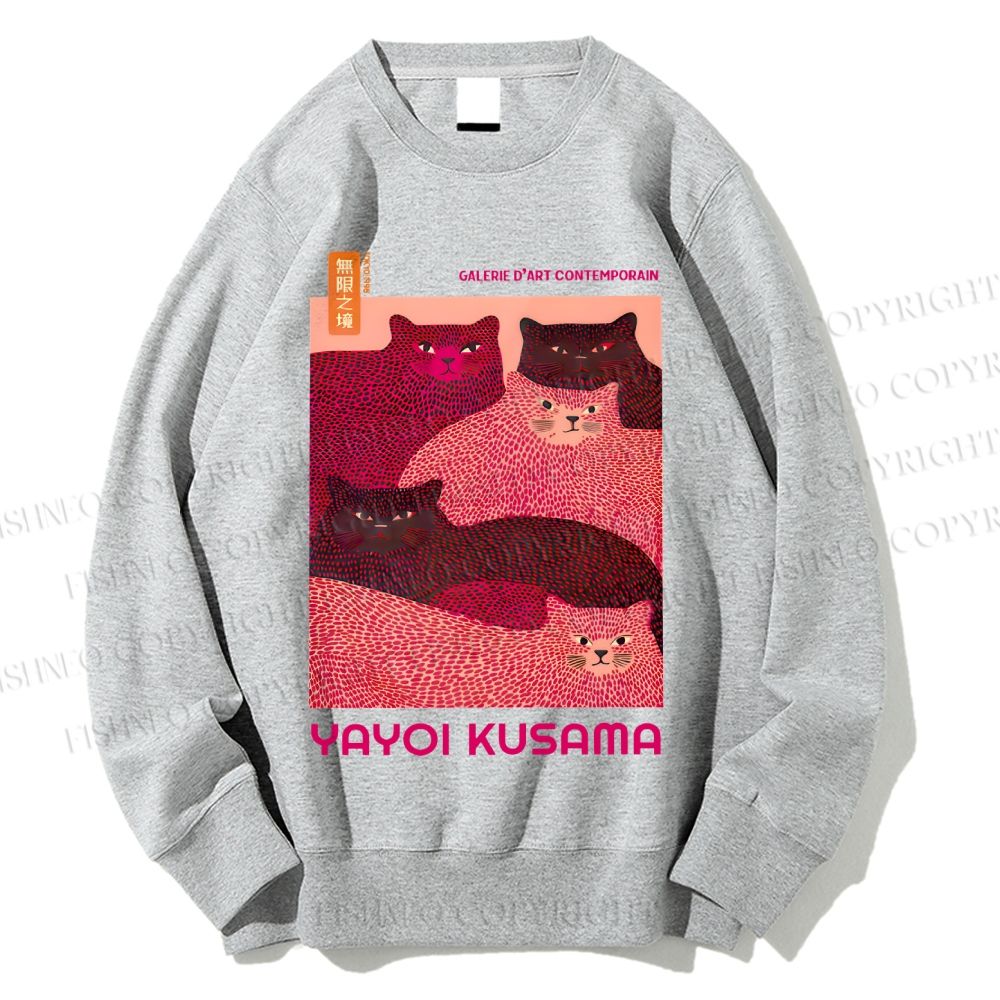 Unisex Pink Bears Yayoi Kusama Printed Sweatshirt
