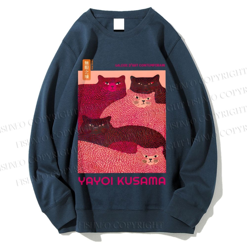 Unisex Pink Bears Yayoi Kusama Printed Sweatshirt