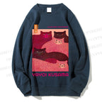 Unisex Pink Bears Yayoi Kusama Printed Sweatshirt