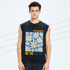Unisex Yayoi Kusama Daisy Printed Washed Tank Top