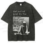 Unisex Own Your Life Cat Printed Washed Tee