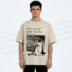 Unisex Own Your Life Cat Printed Washed Tee