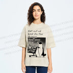 Unisex Own Your Life Cat Printed Washed Tee