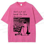 Unisex Own Your Life Cat Printed Washed Tee