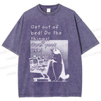 Unisex Own Your Life Cat Printed Washed Tee