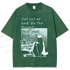 Unisex Own Your Life Cat Printed Washed Tee