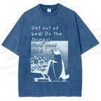 Unisex Own Your Life Cat Printed Washed Tee