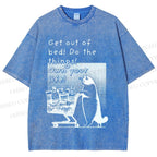 Unisex Own Your Life Cat Printed Washed Tee