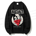 Unisex Black Cat Printed Sweatshirt