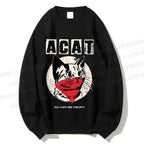 Unisex Black Cat Printed Sweatshirt