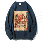 Unisex Vintage Ramen Octopus Printed Sweatshirt