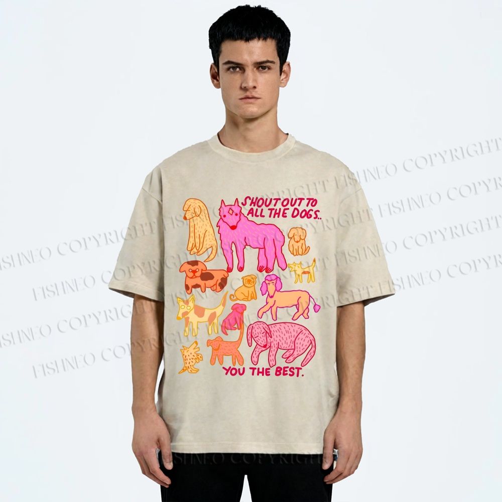 Unisex You The Best Dogs Printed Washed Tee