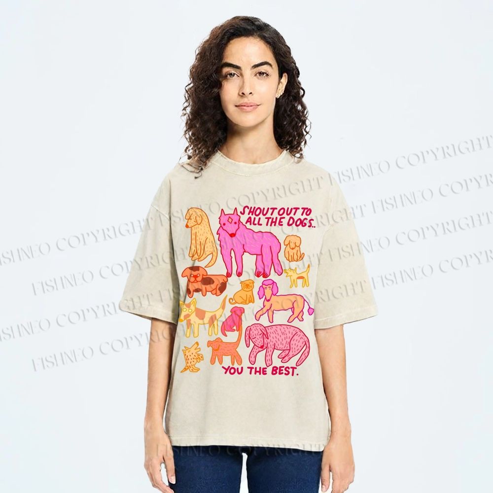 Unisex You The Best Dogs Printed Washed Tee
