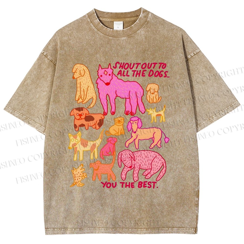 Unisex You The Best Dogs Printed Washed Tee