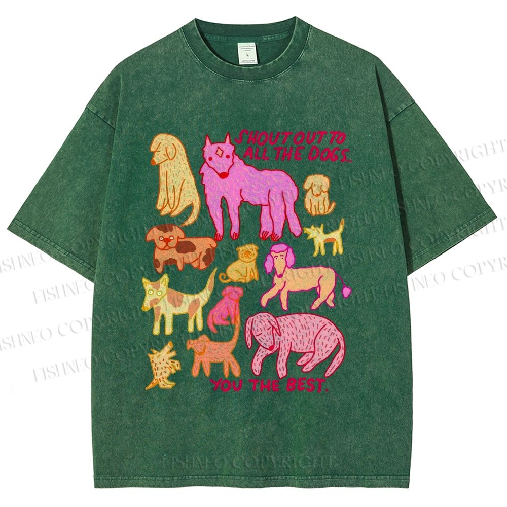 Unisex You The Best Dogs Printed Washed Tee