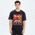 Unisex Ramen Printed Printed Washed Tee