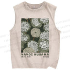 Unisex Yayoi Kusama Dandelion Printed Washed Tank Top