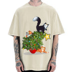 Cat Christmas Funny Vintage Washed T-shirt