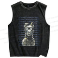 Unisex Im not a Violent Dog Printed Washed Tank Top
