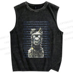 Unisex Im not a Violent Dog Printed Washed Tank Top