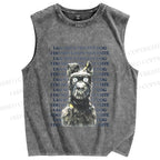 Unisex Im not a Violent Dog Printed Washed Tank Top