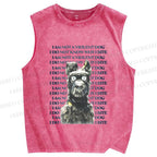 Unisex Im not a Violent Dog Printed Washed Tank Top