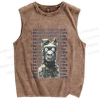 Unisex Im not a Violent Dog Printed Washed Tank Top