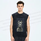 Unisex Im not a Violent Dog Printed Washed Tank Top