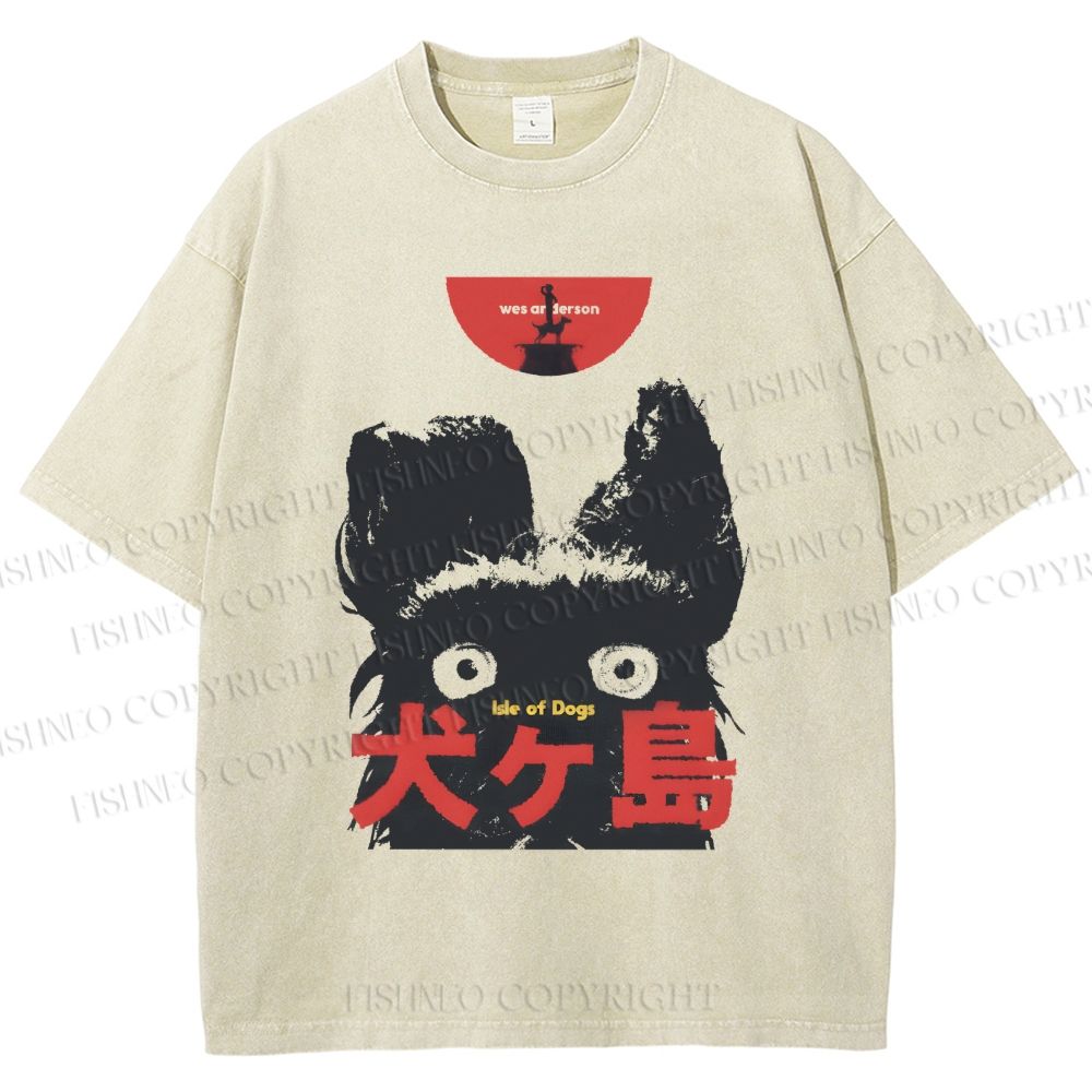 Unisex Isle of Dogs Printed Washed Tee