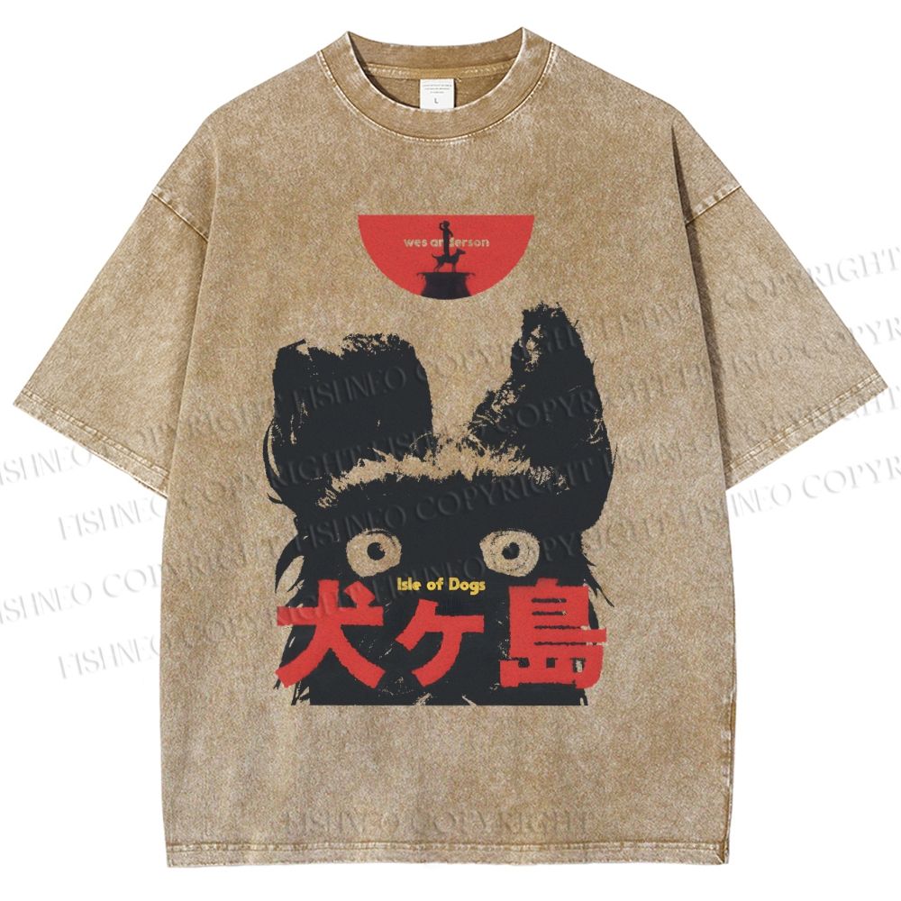 Unisex Isle of Dogs Printed Washed Tee