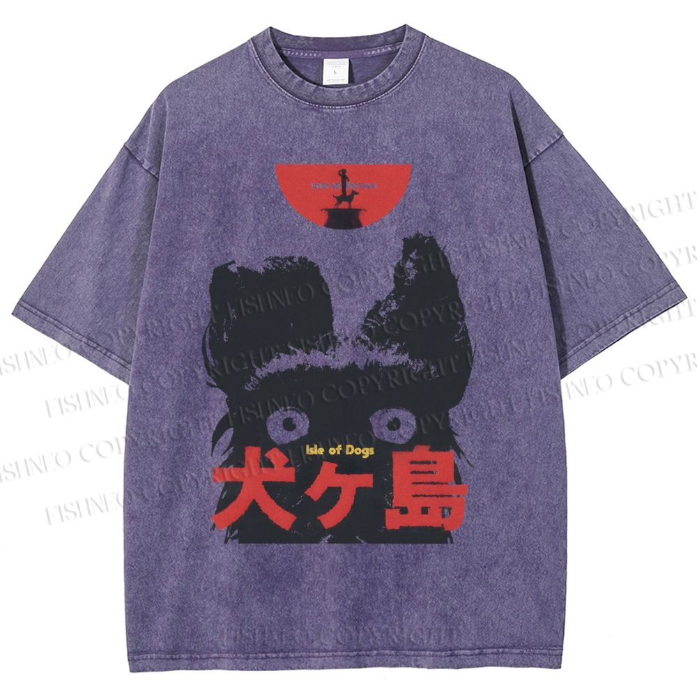 Unisex Isle of Dogs Printed Washed Tee