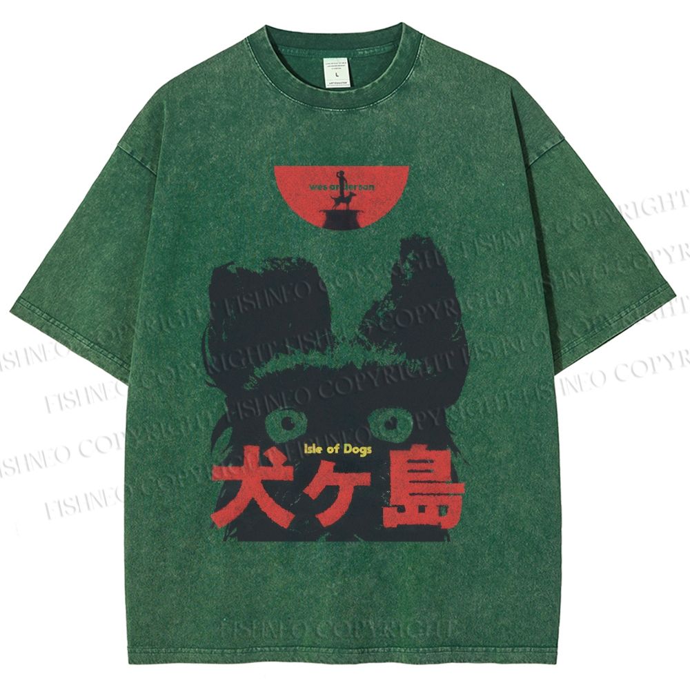 Unisex Isle of Dogs Printed Washed Tee