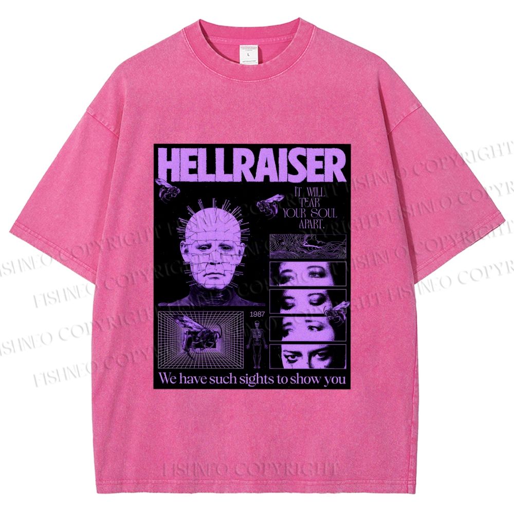 Unisex Pinhead Poster of Hellraiser Printed Washed Tee
