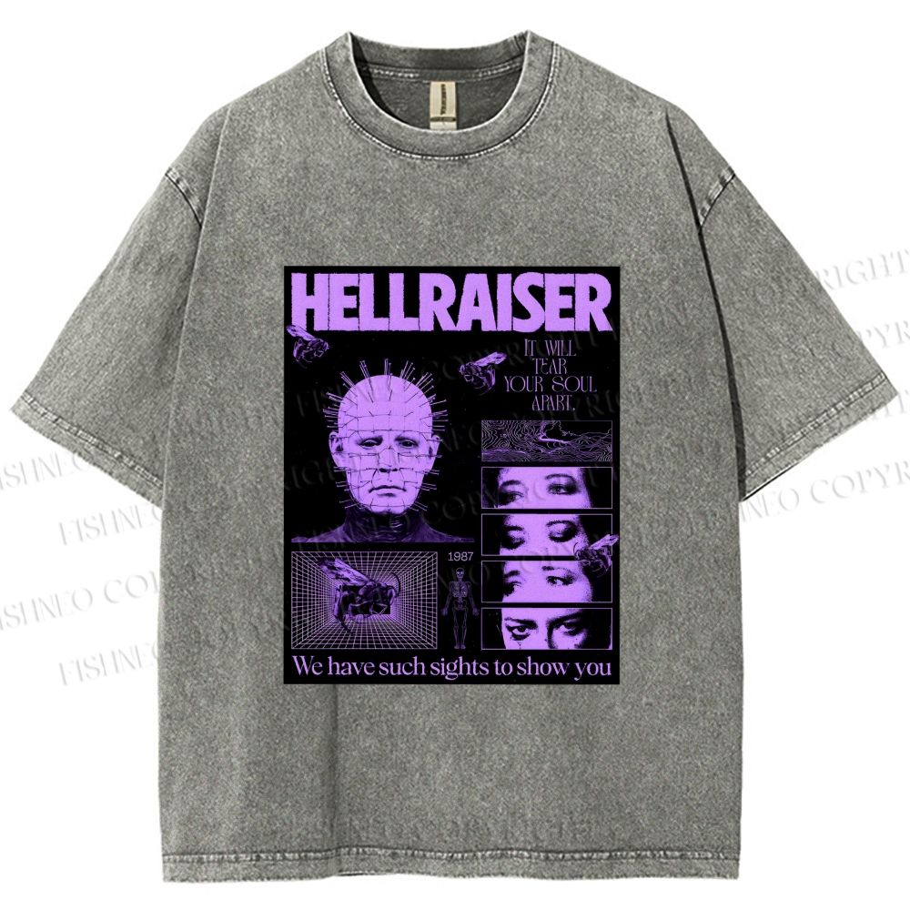 Unisex Pinhead Poster of Hellraiser Printed Washed Tee