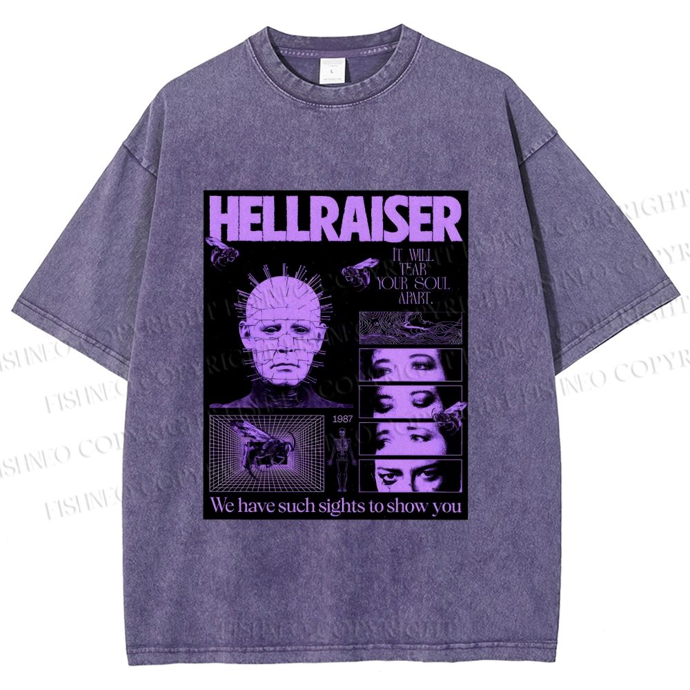 Unisex Pinhead Poster of Hellraiser Printed Washed Tee