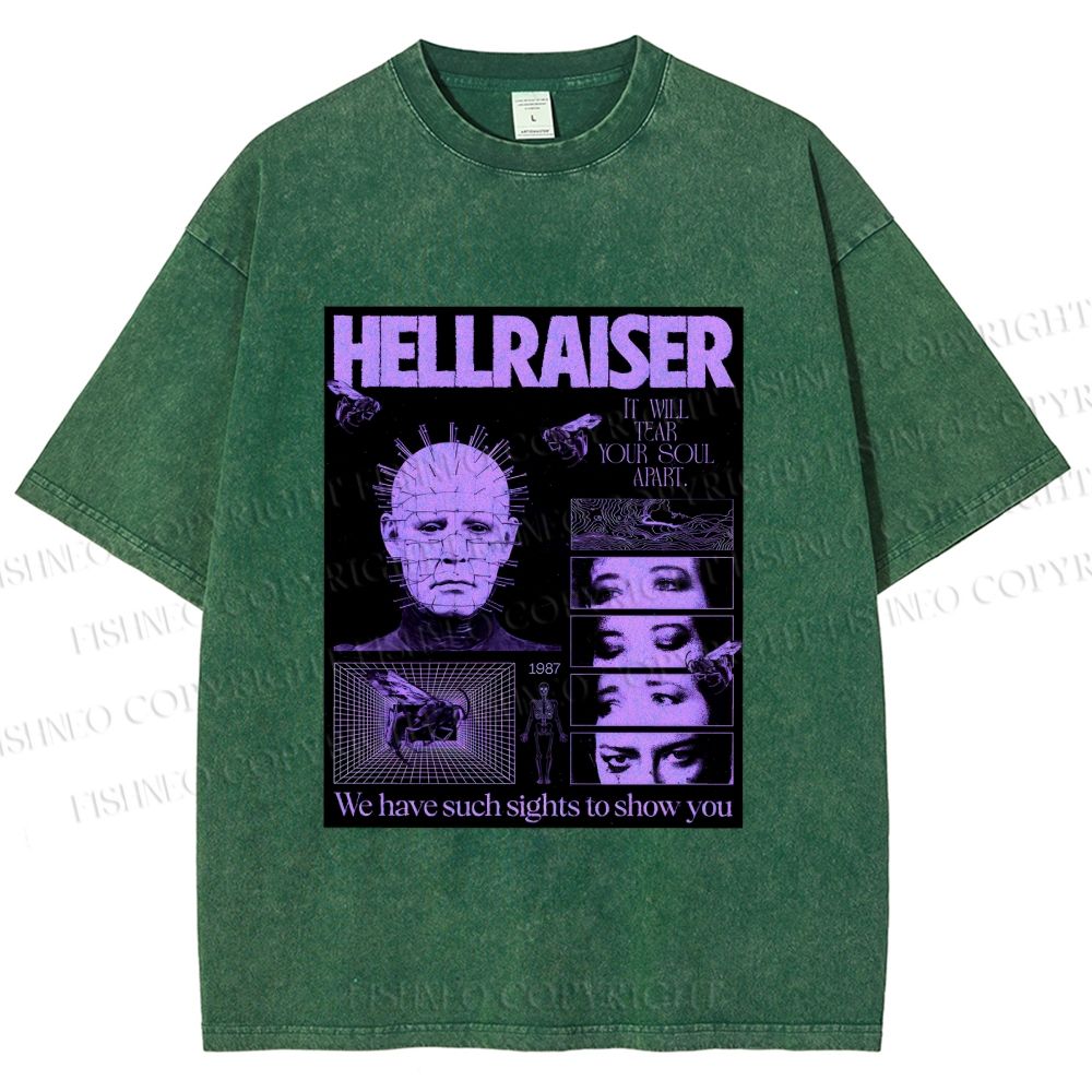 Unisex Pinhead Poster of Hellraiser Printed Washed Tee