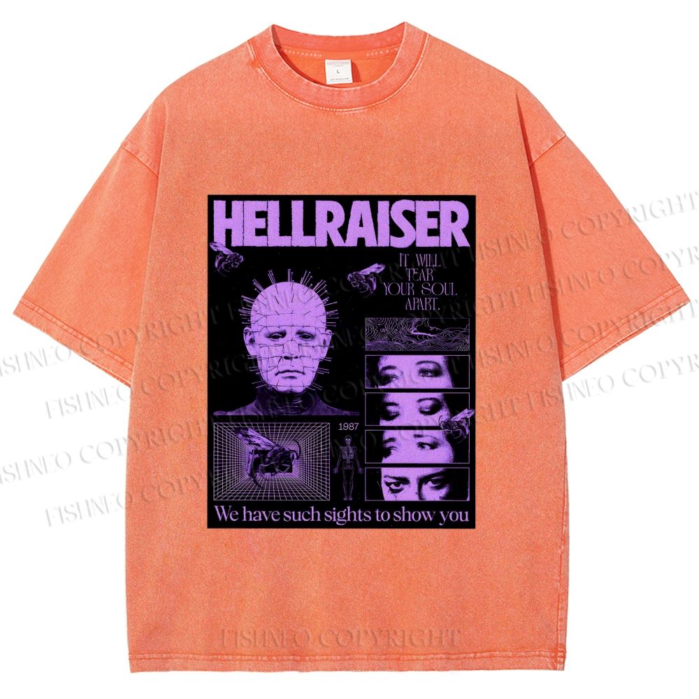 Unisex Pinhead Poster of Hellraiser Printed Washed Tee