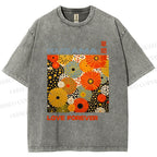 Unisex Yayoi Kusama Daisy With Dots Printed Washed Tee