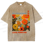 Unisex Yayoi Kusama Daisy With Dots Printed Washed Tee