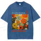 Unisex Yayoi Kusama Daisy With Dots Printed Washed Tee