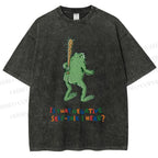 Unisex Malley Frogs Printed Washed Tee