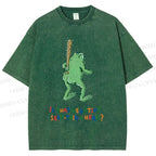 Unisex Malley Frogs Printed Washed Tee