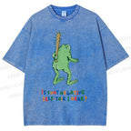 Unisex Malley Frogs Printed Washed Tee