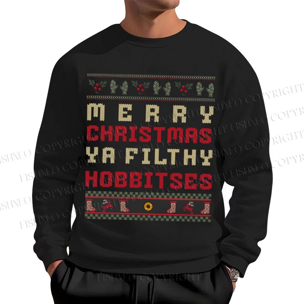Hobbitses having Christmas Cotton Sweatshirts