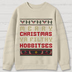 Hobbitses having Christmas Cotton Sweatshirts
