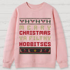 Hobbitses having Christmas Cotton Sweatshirts