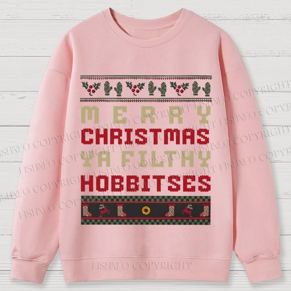 Hobbitses having Christmas Cotton Sweatshirts